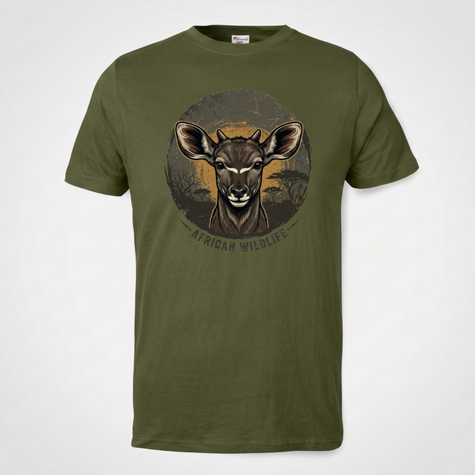 african wildlife kudu graphic t shirt | kids safari cotton tee african wildlife kudu graphic t shirt | kids safari cotton tee